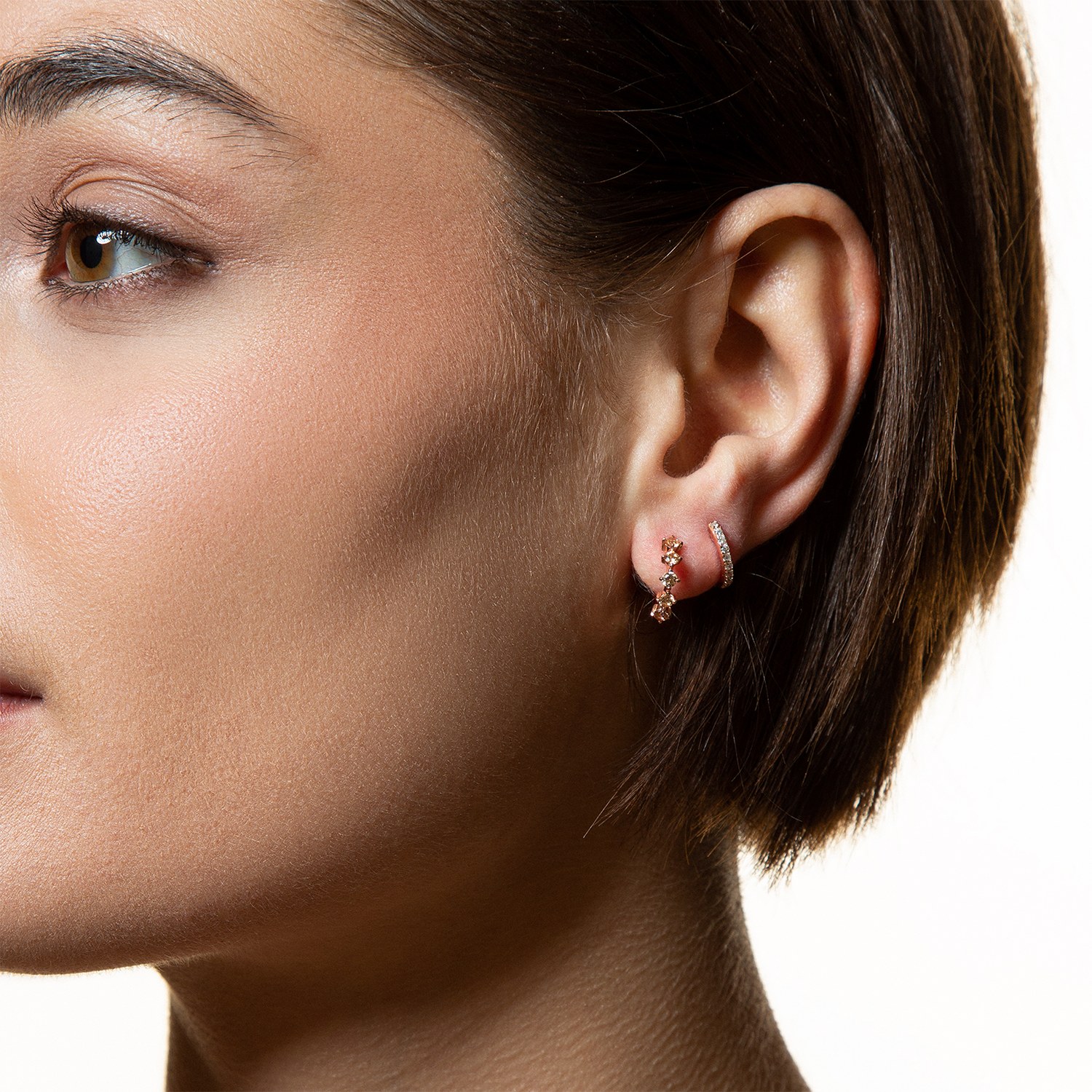 XENOX Sterling Silber Ohrringe XS8662R - Creolen - Roségold vergoldet – Ansicht 2