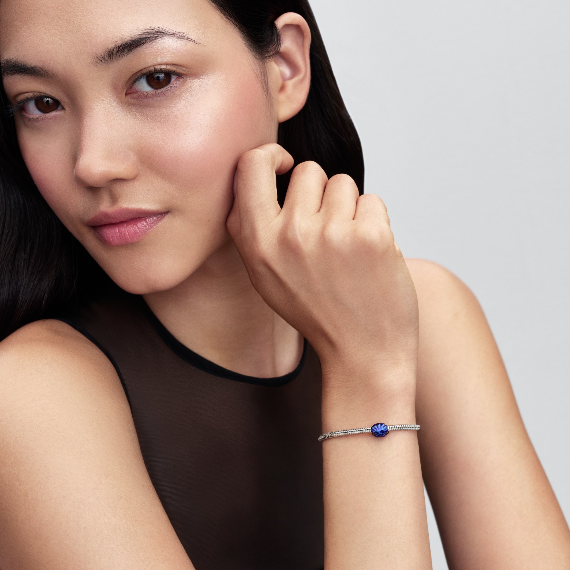 Pandora Blaue Muschel Mini-Charm - Sterling Silber - Emaille Blau – Ansicht 4