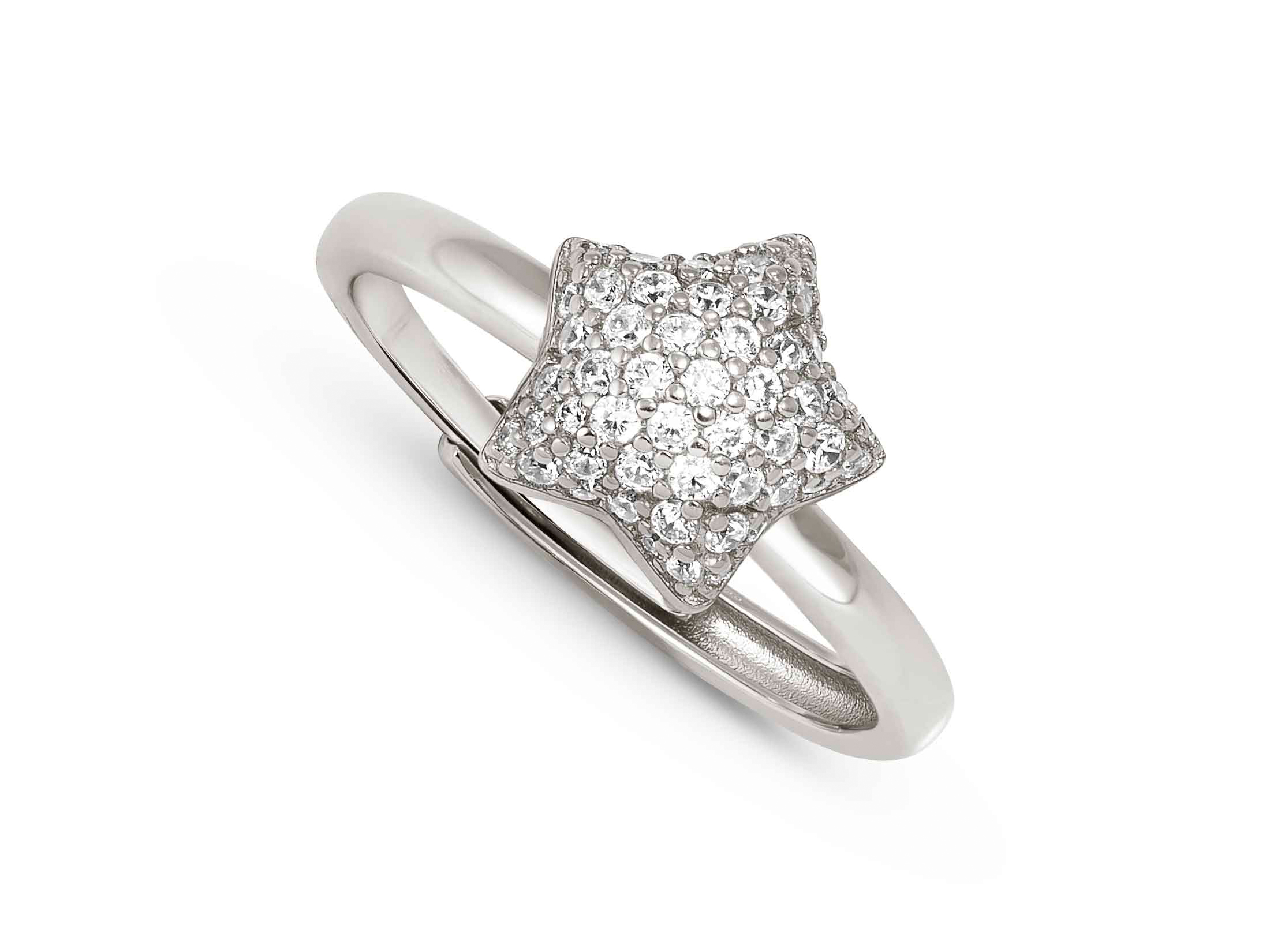 Nomination 242700 07 - LIFEPOETRY Ring aus Sterling Silber & Zirkonia in Pavé-Fassung - Stern - rhodiniert