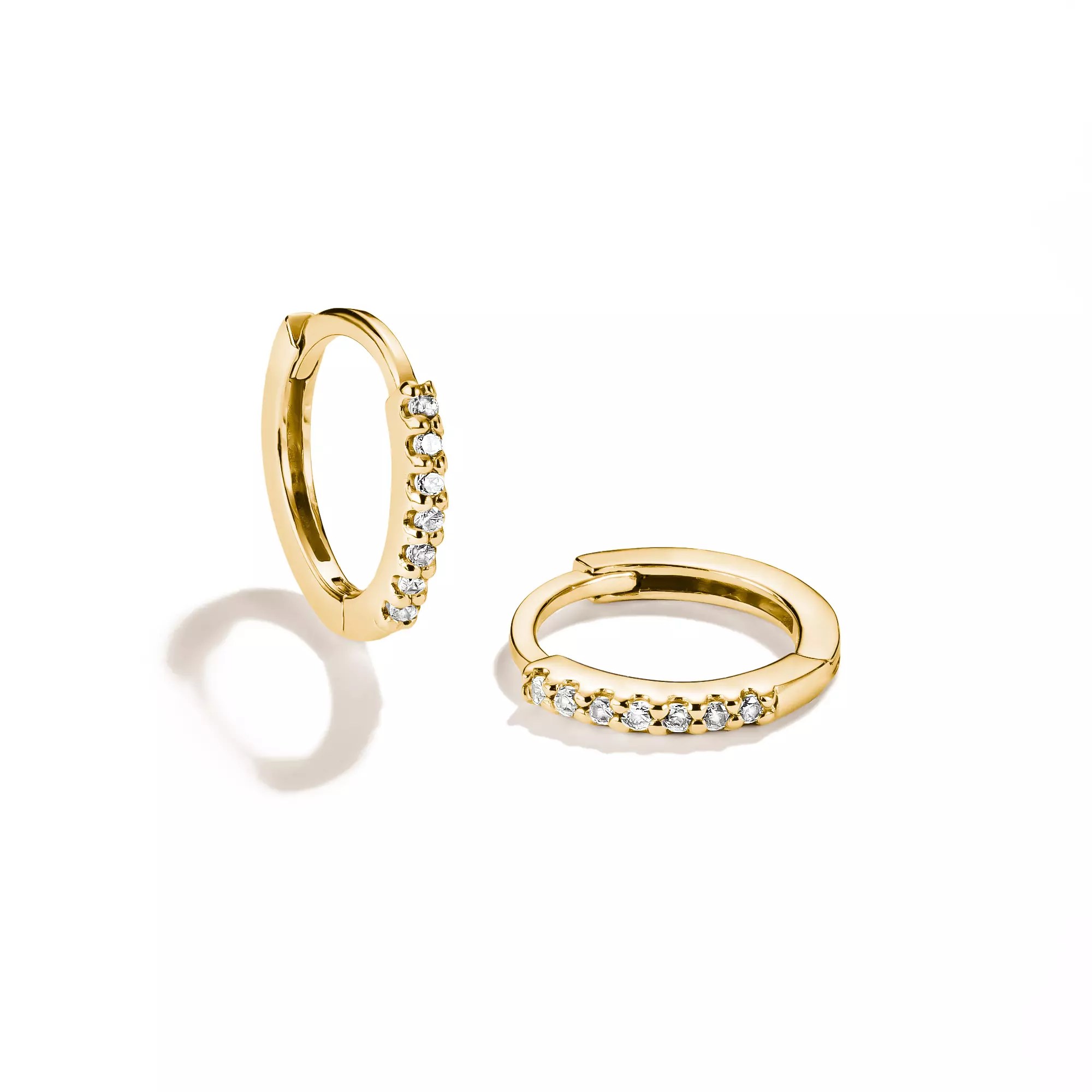 Thomas Sabo Creolen mit weißem Zirkonia – vergoldet – 10,5 mm hoch – Ansicht 3