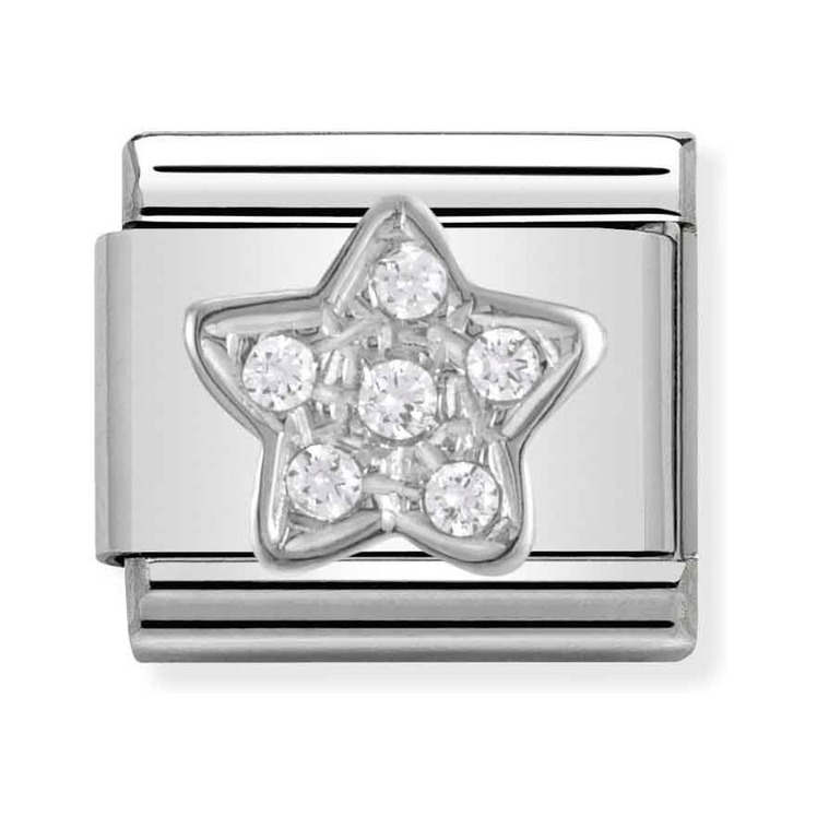 Nomination Composable Classic Charm Stern - Edelstahl, Sterling Silber, Zirkonia