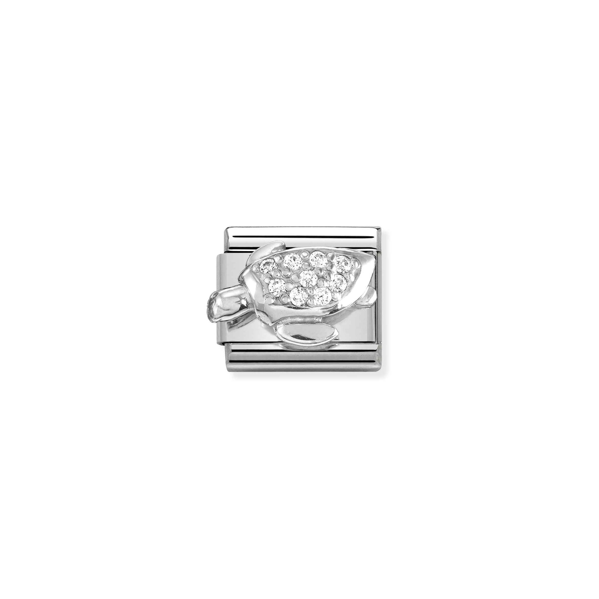 Nomination Composable Classic Charm Meeresschildkröte - Edelstahl, Sterling Silber, Zirkonia