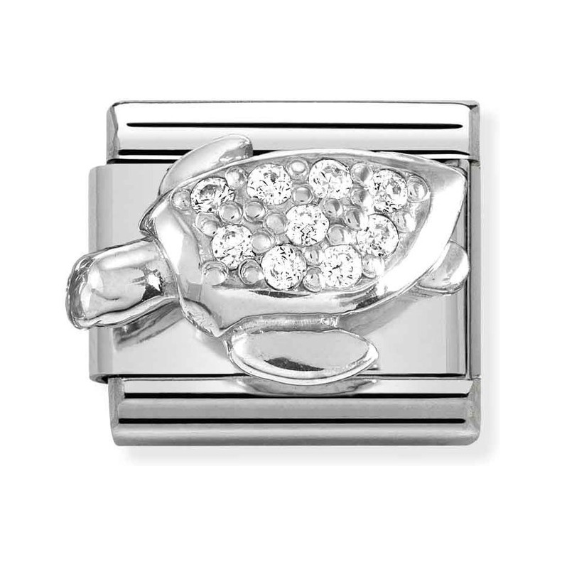 Nomination Composable Classic Charm Meeresschildkröte - Edelstahl, Sterling Silber, Zirkonia