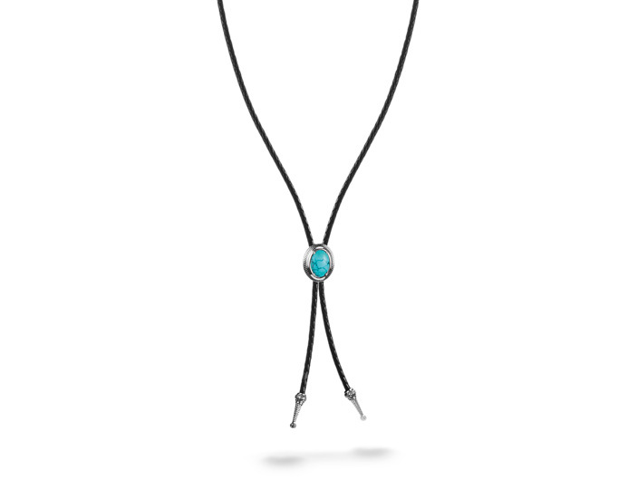 Thomas Sabo KE2344-805-17-L80 ELYNDRA Kette 80 cm - Sterling Silber geschw. & Leder & Zirkonia - Türkis