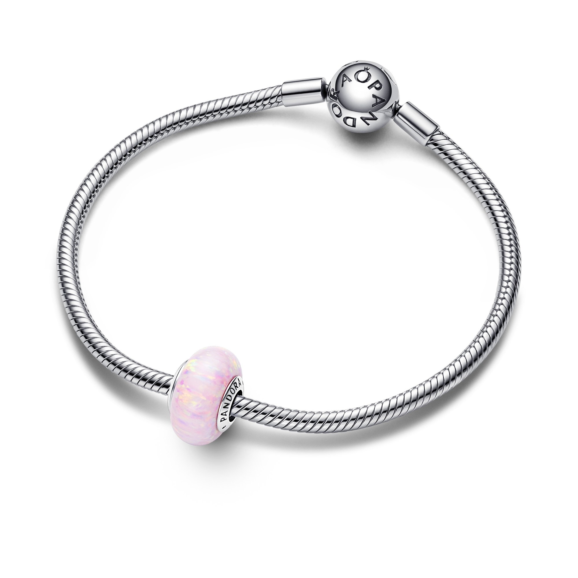 Pandora Schillerndes Rosafarbenes Charm - Sterling Silber - Synthetic Opal Pink Ansicht 3 – Ansicht 3