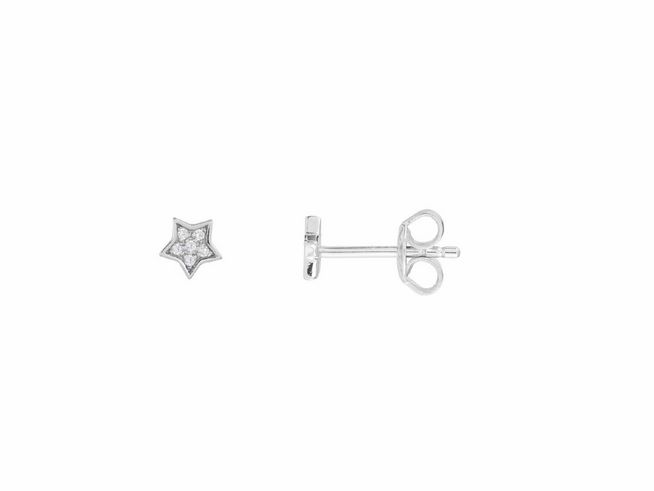 Xenox Sterling Silber Ohrringe XS3470 EAR CANDIES in Sternform mit funkelnden Details, eleganter Ohrschmuck für jeden Anlass, Hersteller Xenox.