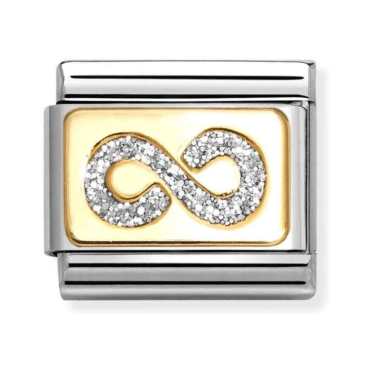 Nomination Composable Classic Charm Infinity silber - Edelstahl, Gold 750 Gelbgold, Zirkonia