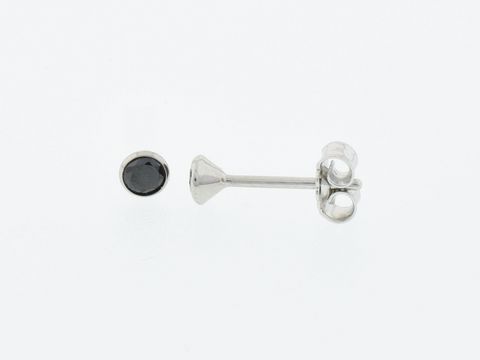 Silber Ohrringe Kelch Silber 3,3 mm Zirkonia schwarz von Juwelier Harnisch, elegantes Design mit funkelndem Zirkonia in Schwarz, ideal für stilvolle Anlässe.