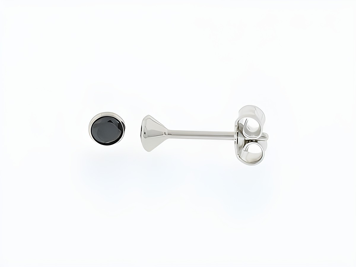 Silber Ohrringe Kelch Silber 3,3 mm Zirkonia schwarz von Juwelier Harnisch, elegantes Design mit funkelndem Zirkonia in Schwarz, ideal für stilvolle Anlässe.