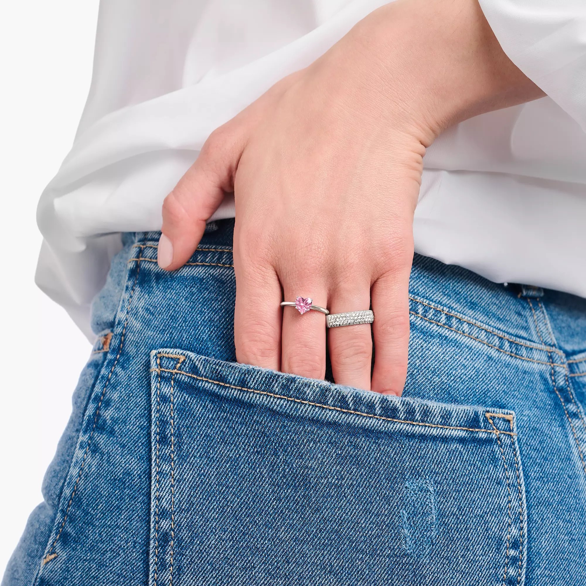 Thomas Sabo Herz LOVE & HEARTS Ring - pink - Silber + Zirkonia – Ansicht 2