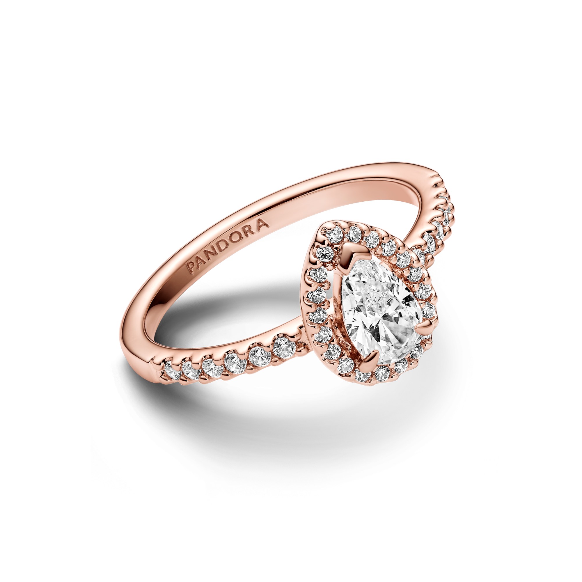 Pandora Funkelnder Birnen-Kranz Ring - Roségold Vergoldung - Zirkonia – Ansicht 2