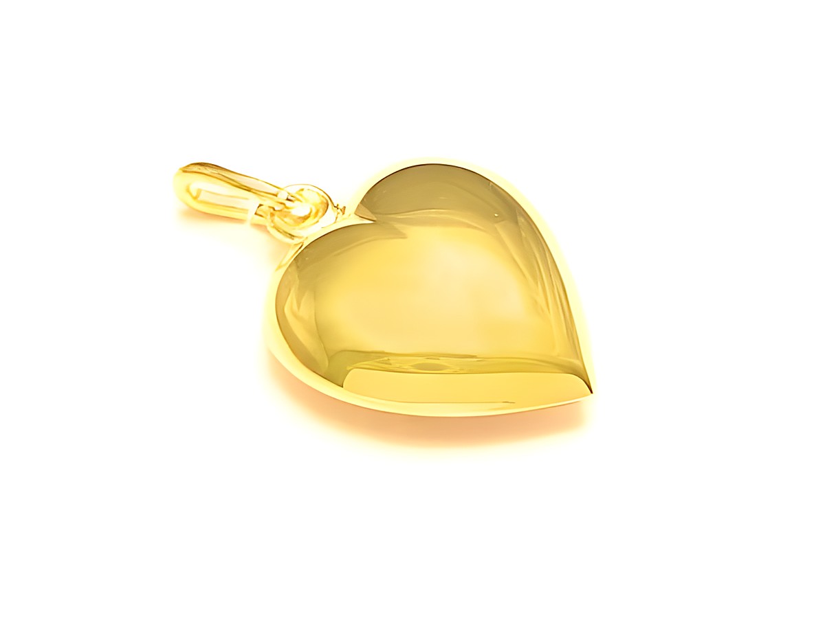 Großes Herz Anhänger aus Gold 333, plastisch gestaltet, ideal als Geschenkidee, Hersteller Juwelier Harnisch. Schmuckstück mit luxuriösem Glanz und emotionalem Wert.