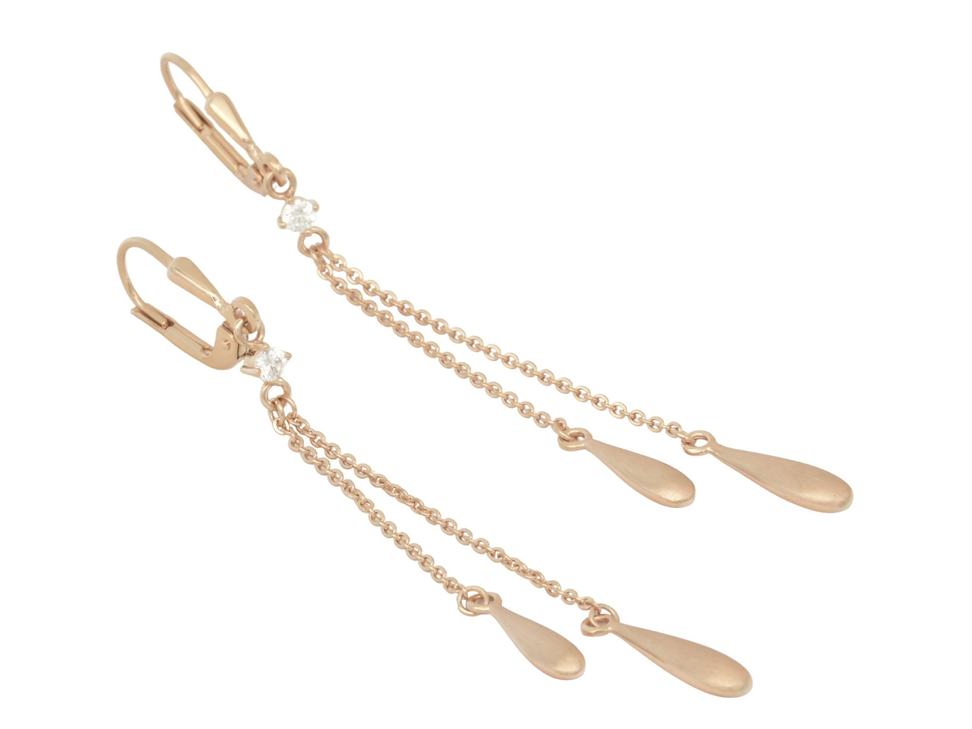 Ohrring Pendel Eleganz Ohrhänger - Sterling Silber Roségold Verg. - Zirkonia