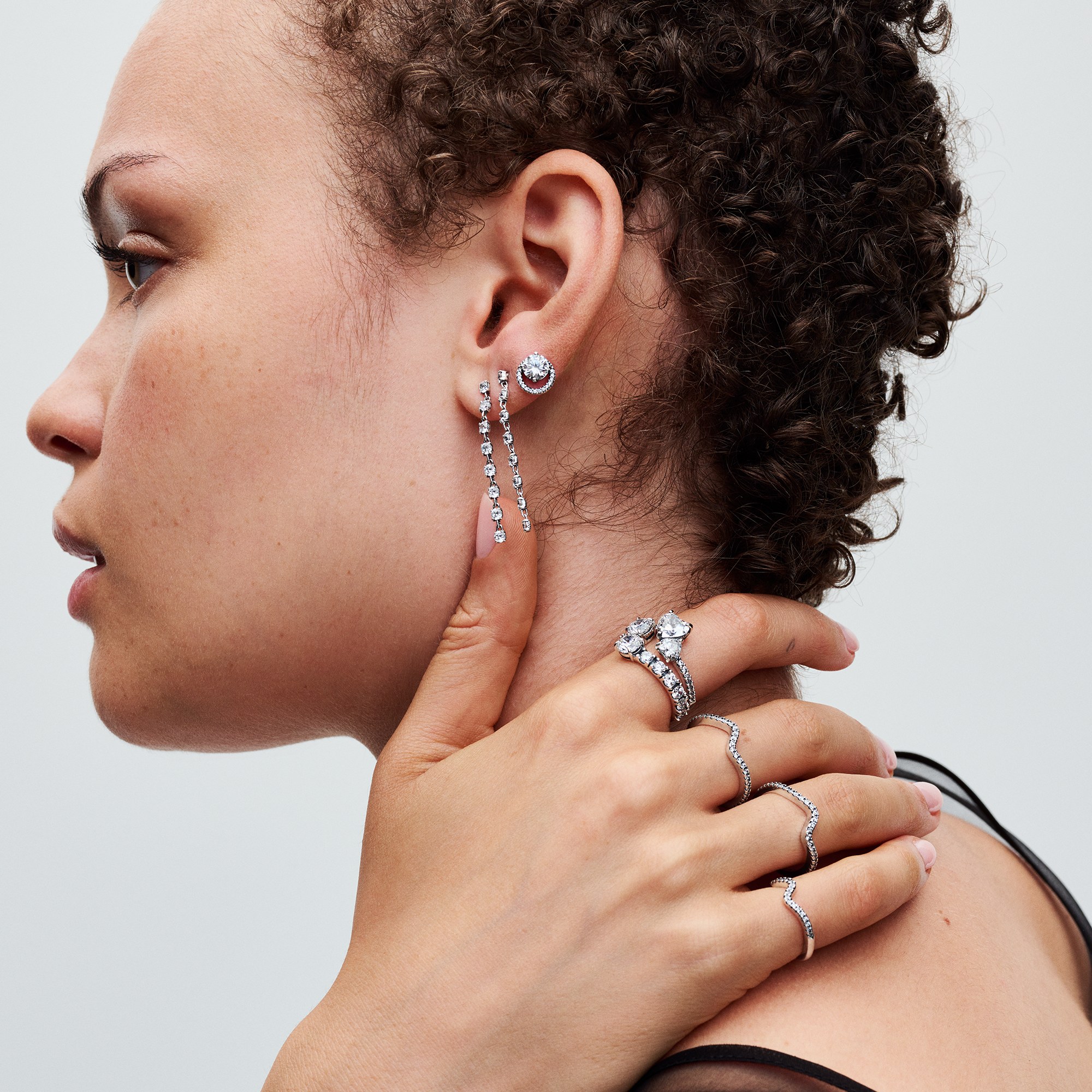 Pandora Doppel-Herz Funkelnder Ring - Sterling Silber Zirkonia – Ansicht 5