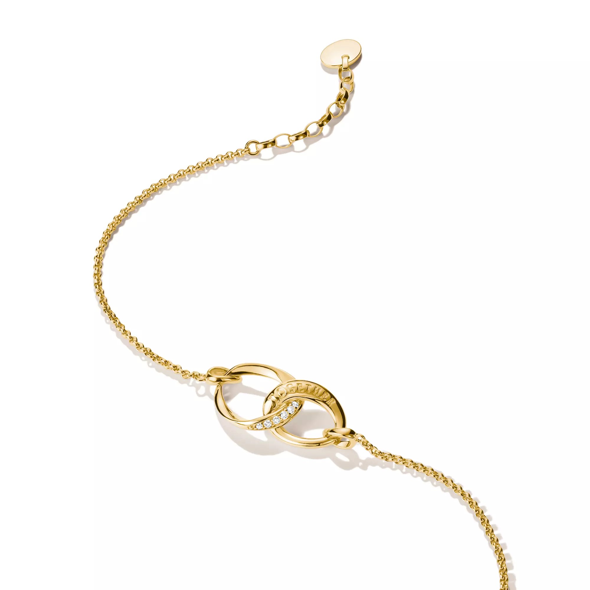 Thomas Sabo Armband Together mit weißem Zirkonia – vergoldet – 19 cm – 11,5 mm hoch – Ansicht 2