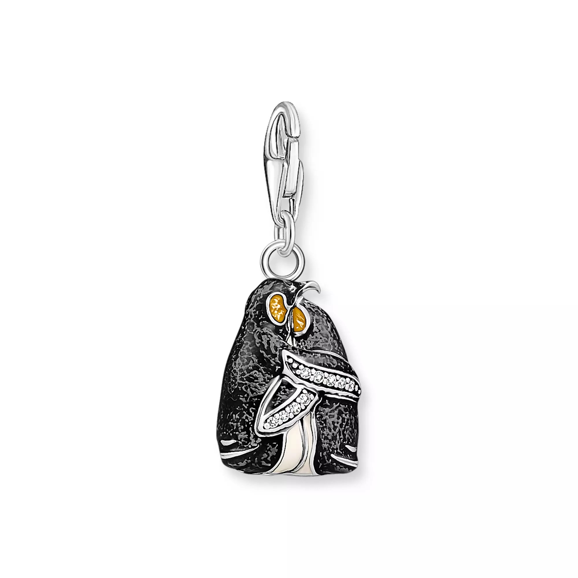Thomas Sabo Charm-Anhänger - Sterling Silber - geschwärzt + Kaltemail + Zirkonia - Pinguine – Ansicht 3