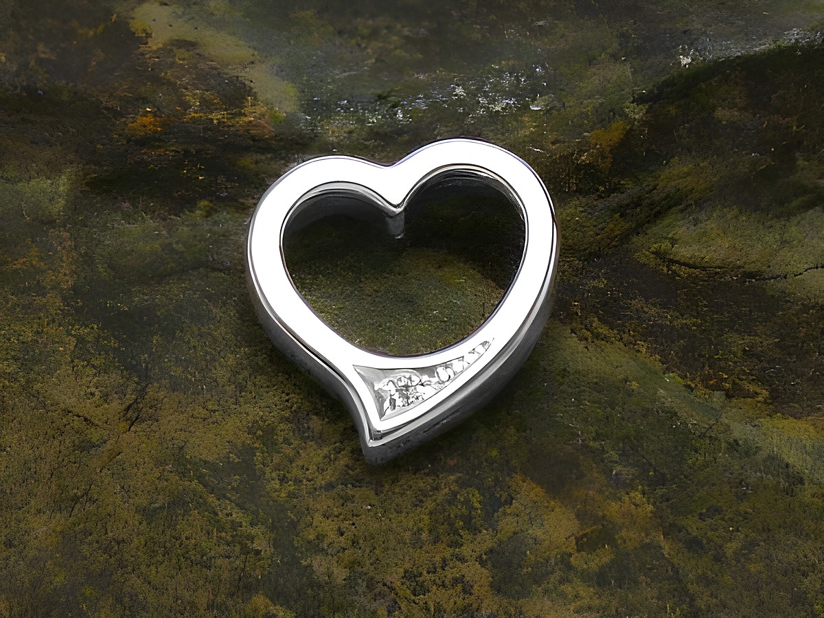 Anhänger Herz 925 Sterling Silber durchlaufend Zirkonia, Hersteller Juwelier Harnisch, durchlaufend. Elegantes Design mit glitzerndem Stein und feiner Verarbeitung.