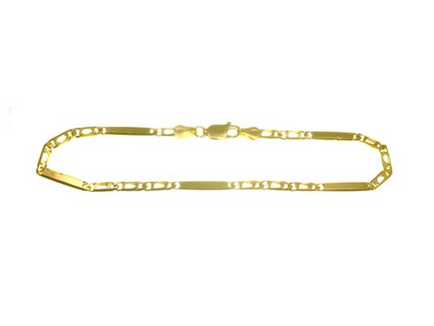 Panzer Armband aus Gold 585 in 19 cm Länge und 2,7 x 1,3 mm Breite, Hersteller Juwelier Harnisch, elegantes Design, ideal als Schmuckstück oder Geschenk.
