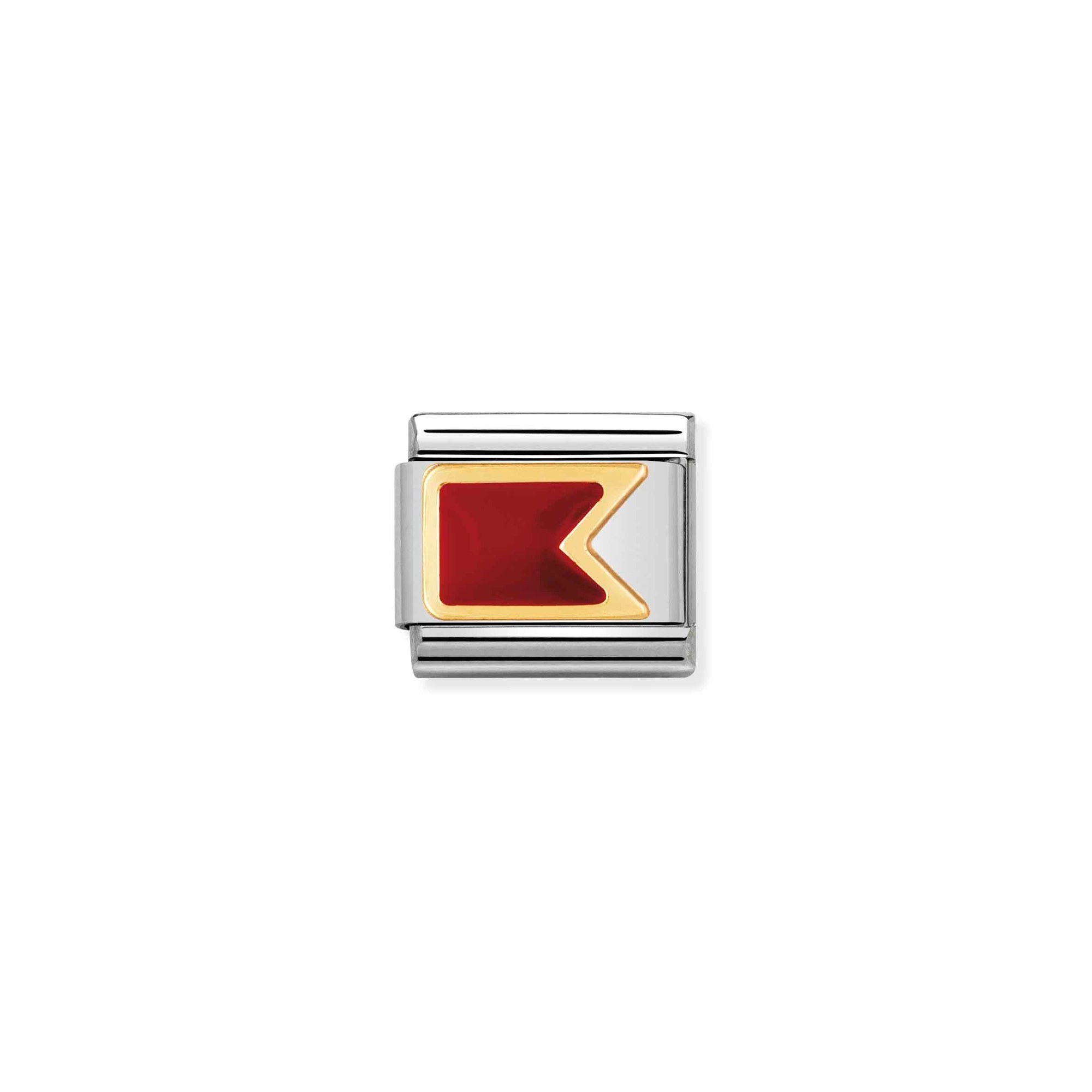 Nomination Composable Classic Charm Flaggenalphabet B - Edelstahl, Gold 750 Gelbgold, Emaille