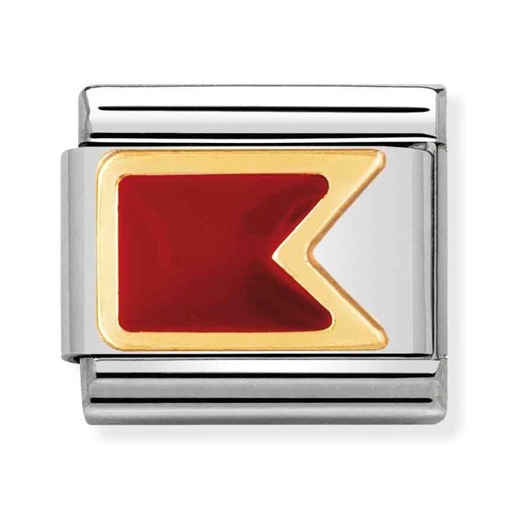 Nomination Composable Classic Charm Flaggenalphabet B - Edelstahl, Gold 750 Gelbgold, Emaille