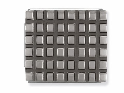Oxidiertes Edelstahl Gitter-Element mit strukturiertem, quadratischem Design, ideal für die Nomination Ikons Sammlung, Artikelnummer 230102 05, Hersteller: Nomination, Steel IKONS.