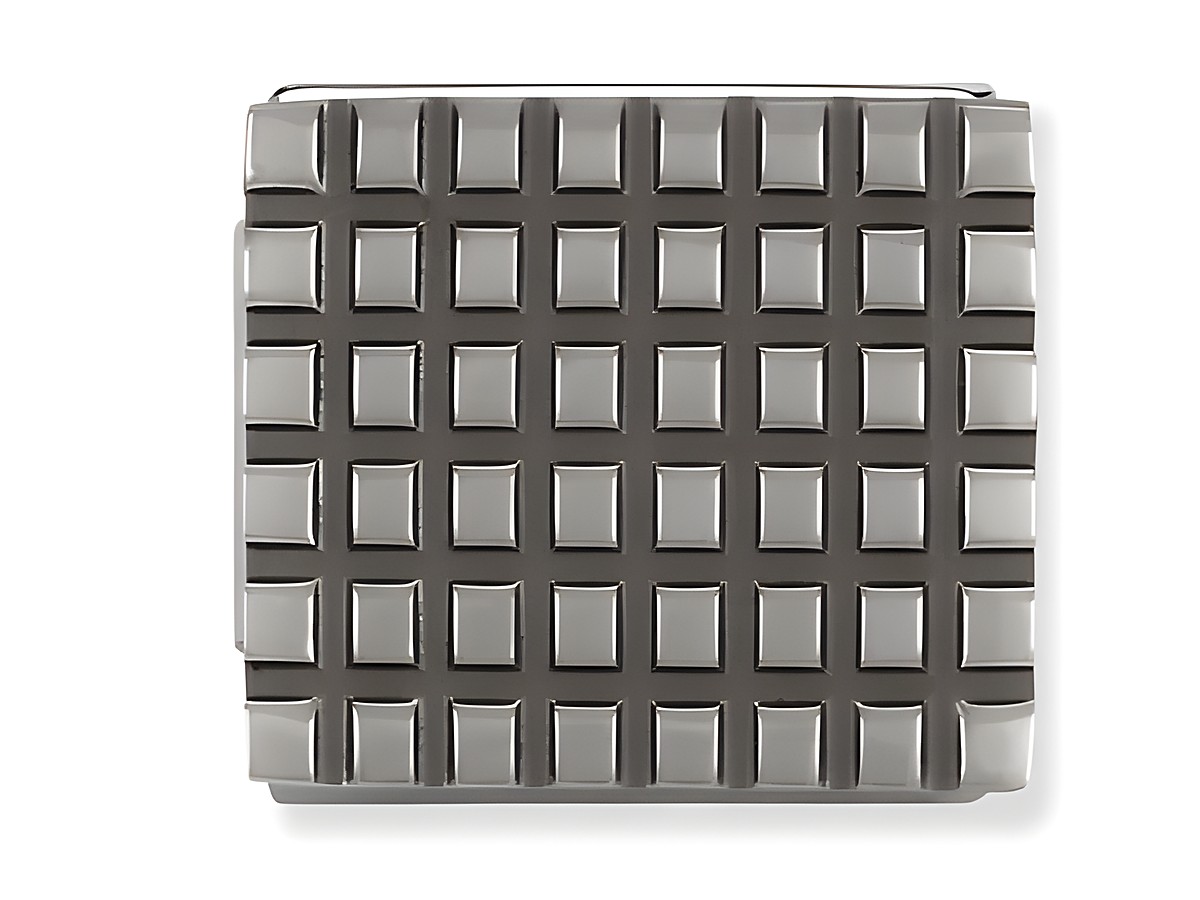 Oxidiertes Edelstahl Gitter-Element mit strukturiertem, quadratischem Design, ideal für die Nomination Ikons Sammlung, Artikelnummer 230102 05, Hersteller: Nomination, Steel IKONS.