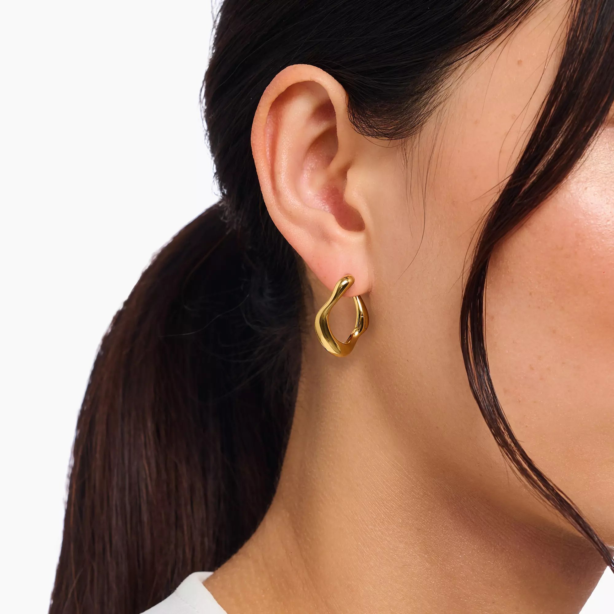 Thomas Sabo Creolen klein Natural Beauty vergoldet – Silber – Ansicht 4