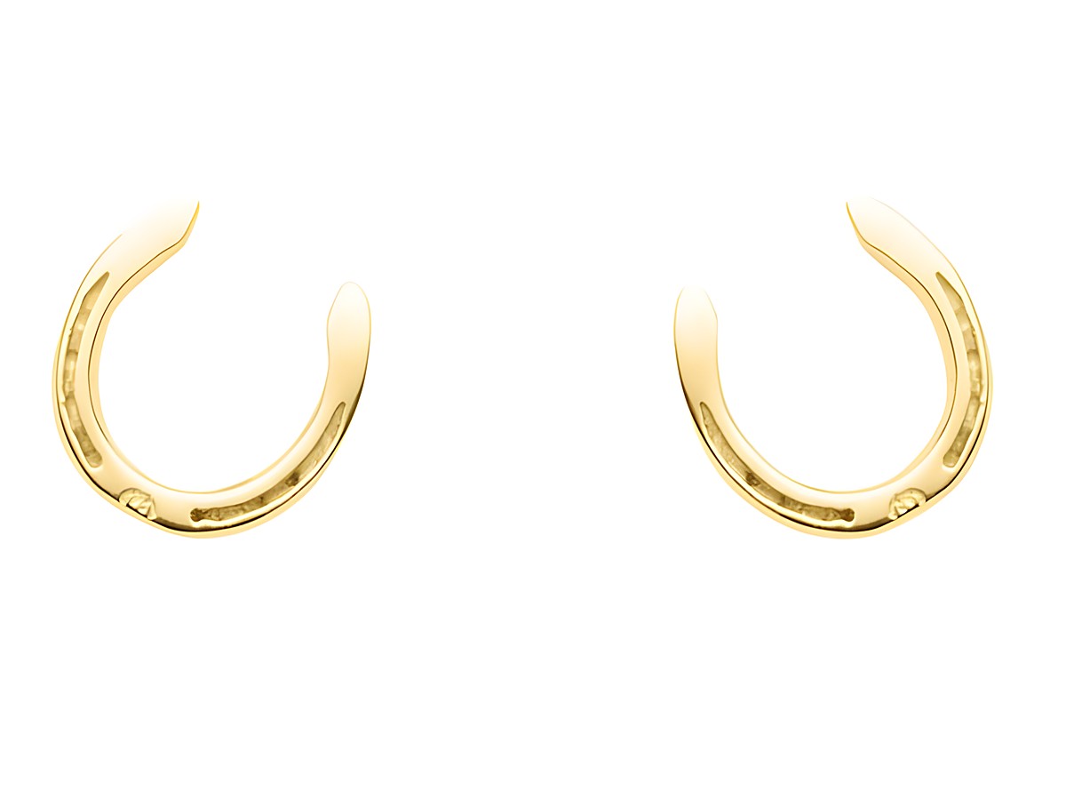 DUR Ohrring Pferdeglück Hufeisen O5532 aus rhodiniertem Sterling Silber, elegante und moderne Form, ideal für Pferdefreunde und einen stylischen Look.