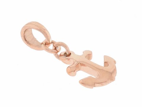Silber Anhänger Anker rosé vergoldet maritim, Hersteller Juwelier Harnisch, ideal für Liebhaber von Seefahrt und maritimen Designs.