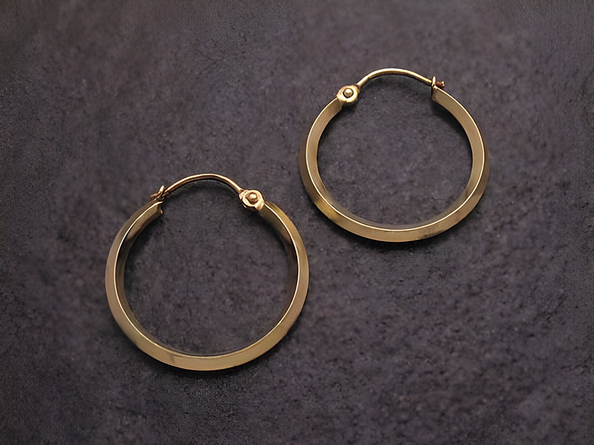 Creole-Gold auf Silber Ohrringe DESIGNER MODELL 2,6 cm, aus dem Hause Juwelier Harnisch, elegant und stilvoll, ideal für besondere Anlässe oder den täglichen Gebrauch.