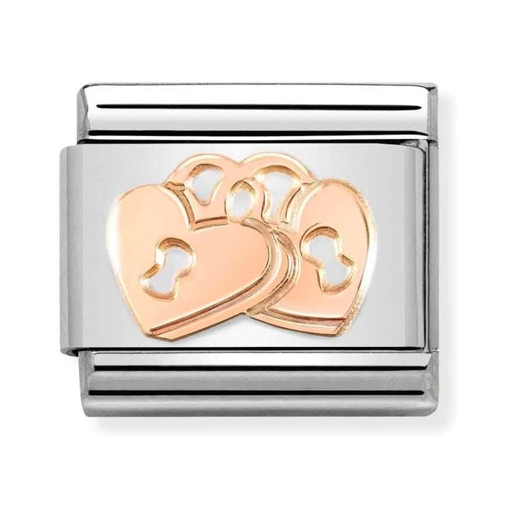 Nomination Composable Classic Charm Herzschlösser - Edelstahl, roségoldfarben
