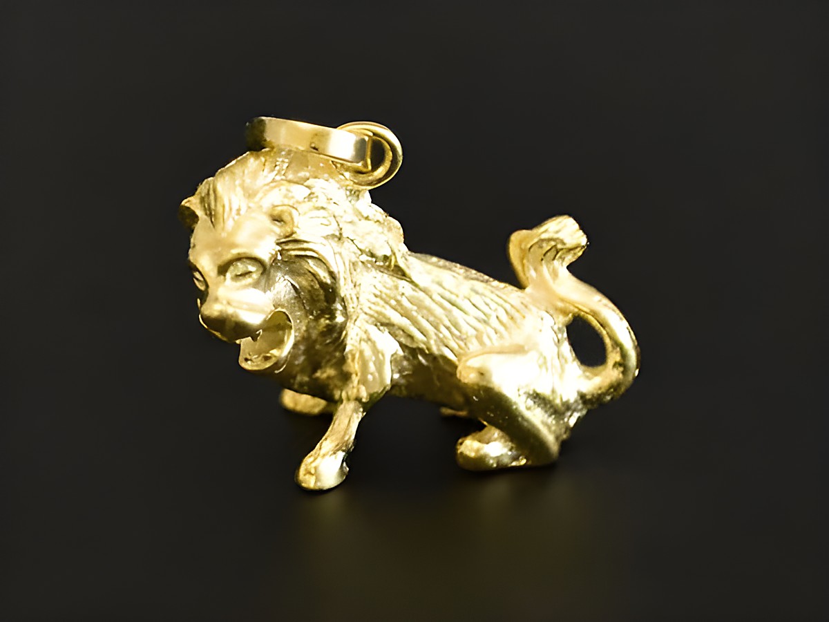 Löwe Gold Anhänger Handarbeit 585 Gold Hersteller Juwelier Harnisch Tiere feines Design und hochwertige Verarbeitung ideal als Schmuckstück oder Geschenk.