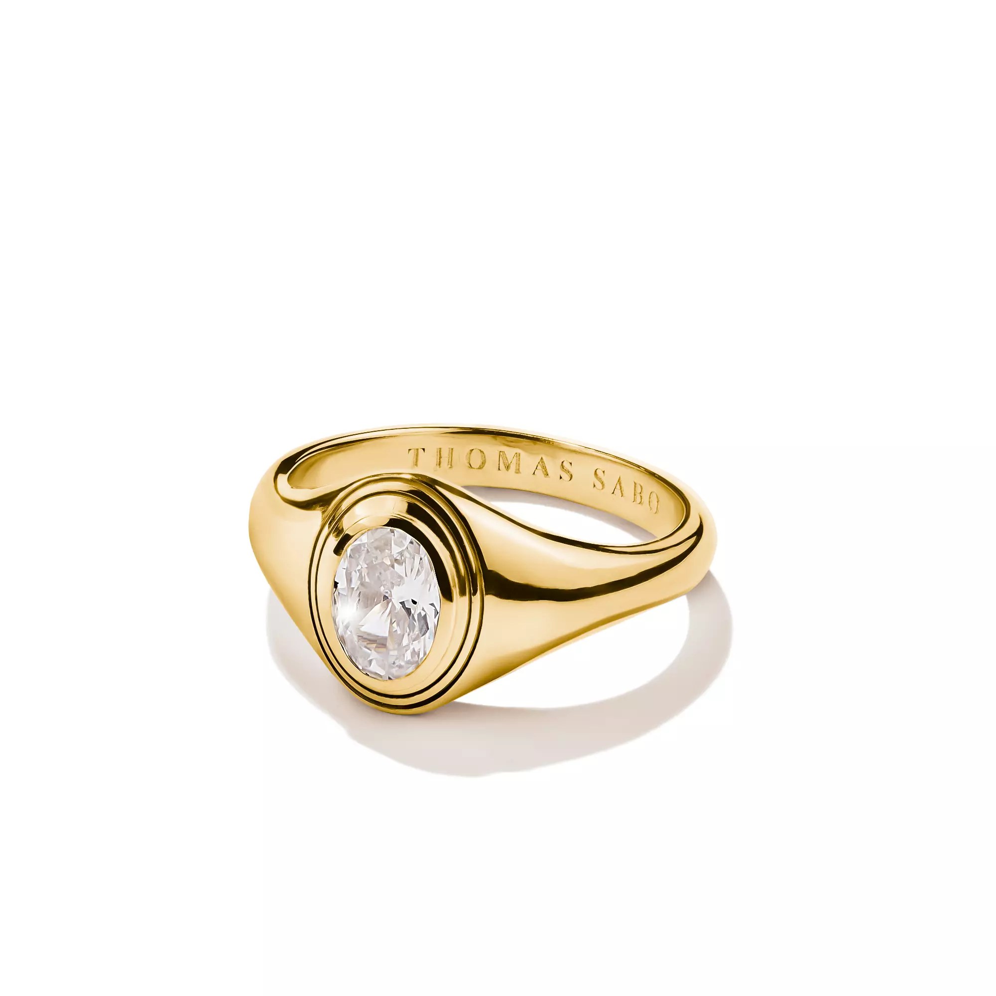 Thomas Sabo Ring mit weißem Zirkoniastein Oval Bold Elegance 18k Vergoldung – Silber – Zirkonia – Ansicht 2