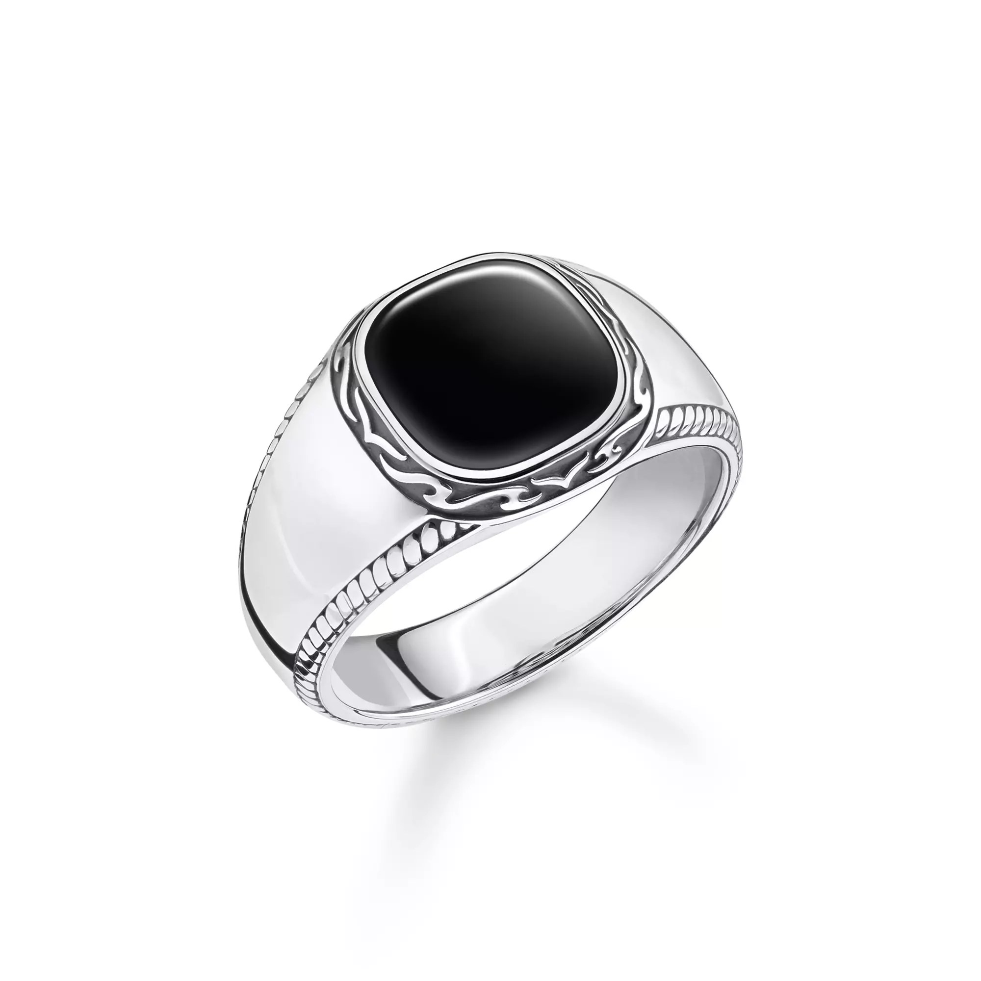 Thomas Sabo Ring Sterling Silber geschw. - Onyx - Zirkonia