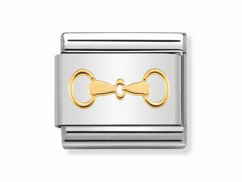 Classic Gebiss der Trense aus Gold und Silber von Nomination, mit einem stilisierten Trensenband-Design. Elegantes und zeitloses Schmuckstück für jeden Anlass.