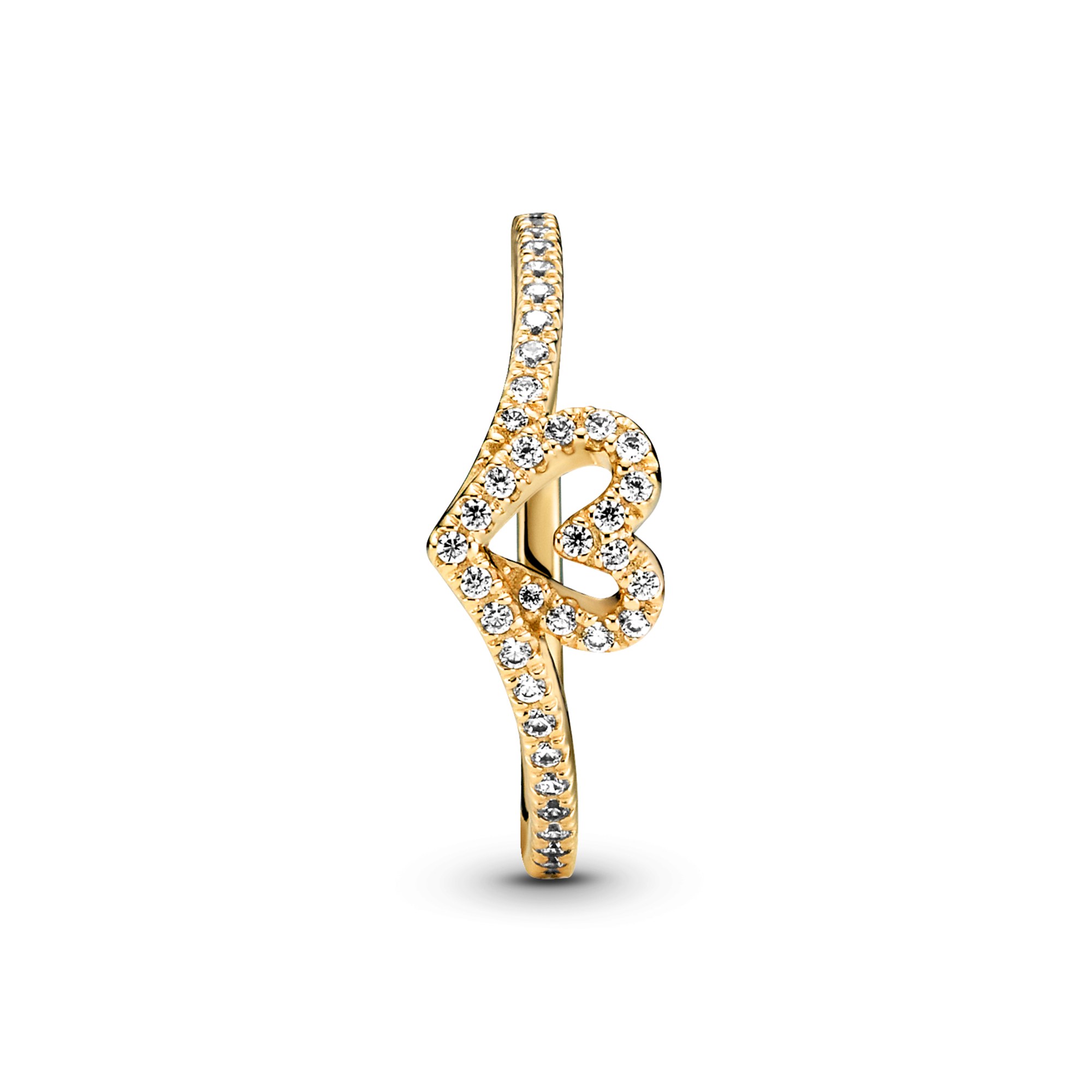 Pandora Herz Ring nach zeitlosem Wunsch - Gelbgold vergoldet - Zirkonia – Ansicht 3