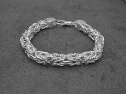 Königskette Armband aus Sterling Silber, 23 cm lang, 9,2 mm breit, 44,5 g schwer, Hersteller Juwelier Harnisch, ohne Stein, elegantes Design, ideal für jeden Anlass.
