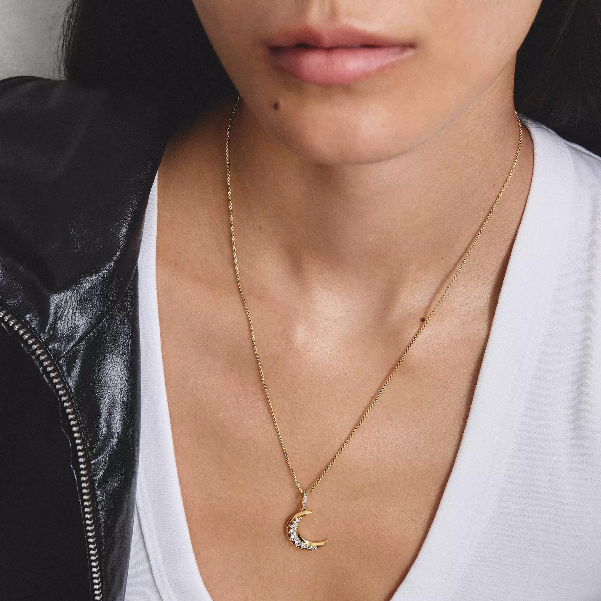 Thomas Sabo Midnight Sky - Anhänger Mond - 18k Gelbgold Vergoldung - Zirkonia – Ansicht 4