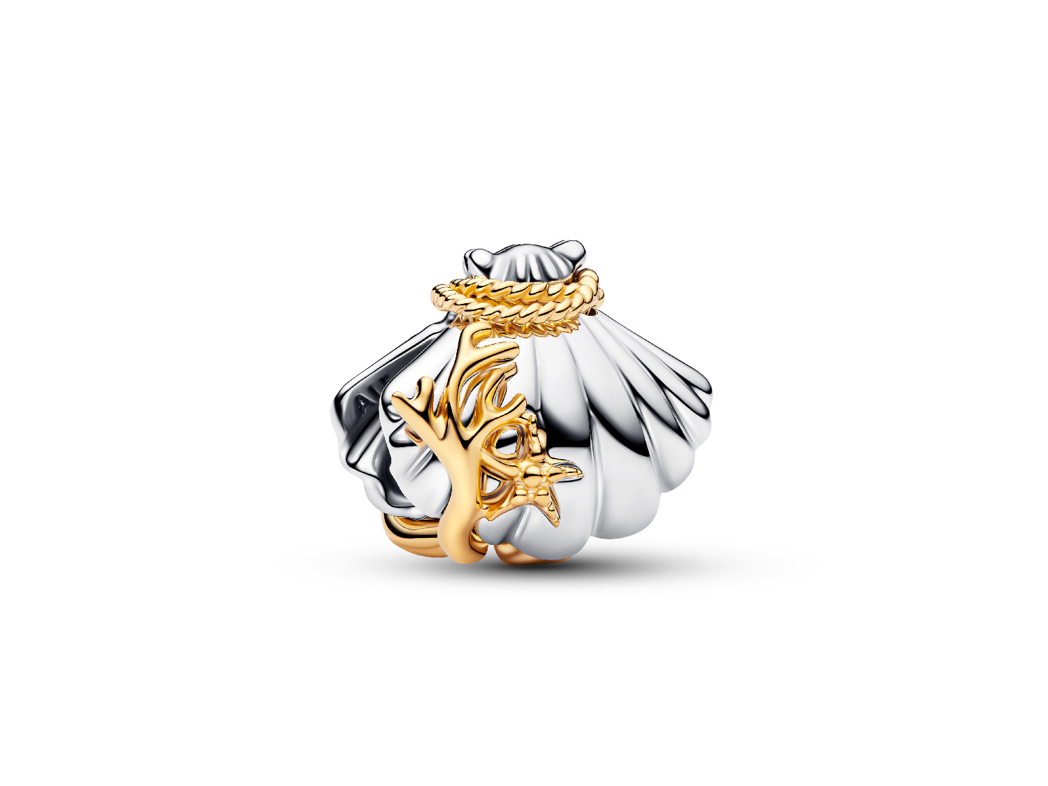 Pandora 764403C01 - Disney Prinzessinnen Arielle Muschel - Diamant Lab-Grown - Gelbgold Vergoldung