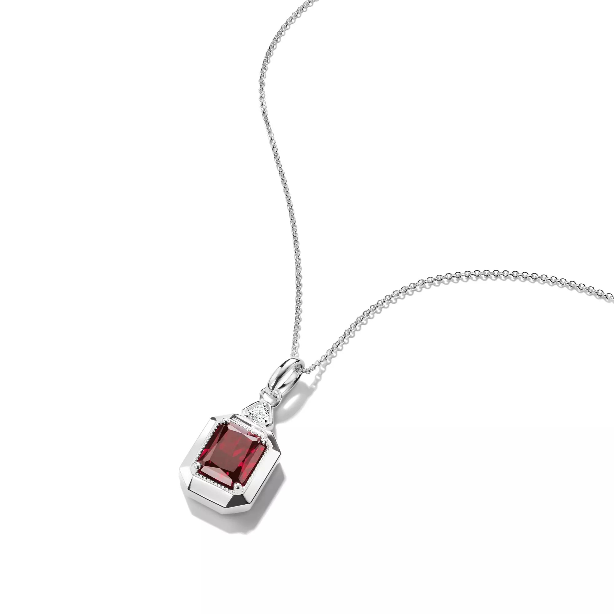 Thomas Sabo ELYNDRA Kette 40 - 45 cm - Sterling Silber & Zirkonia - Rot – Ansicht 2