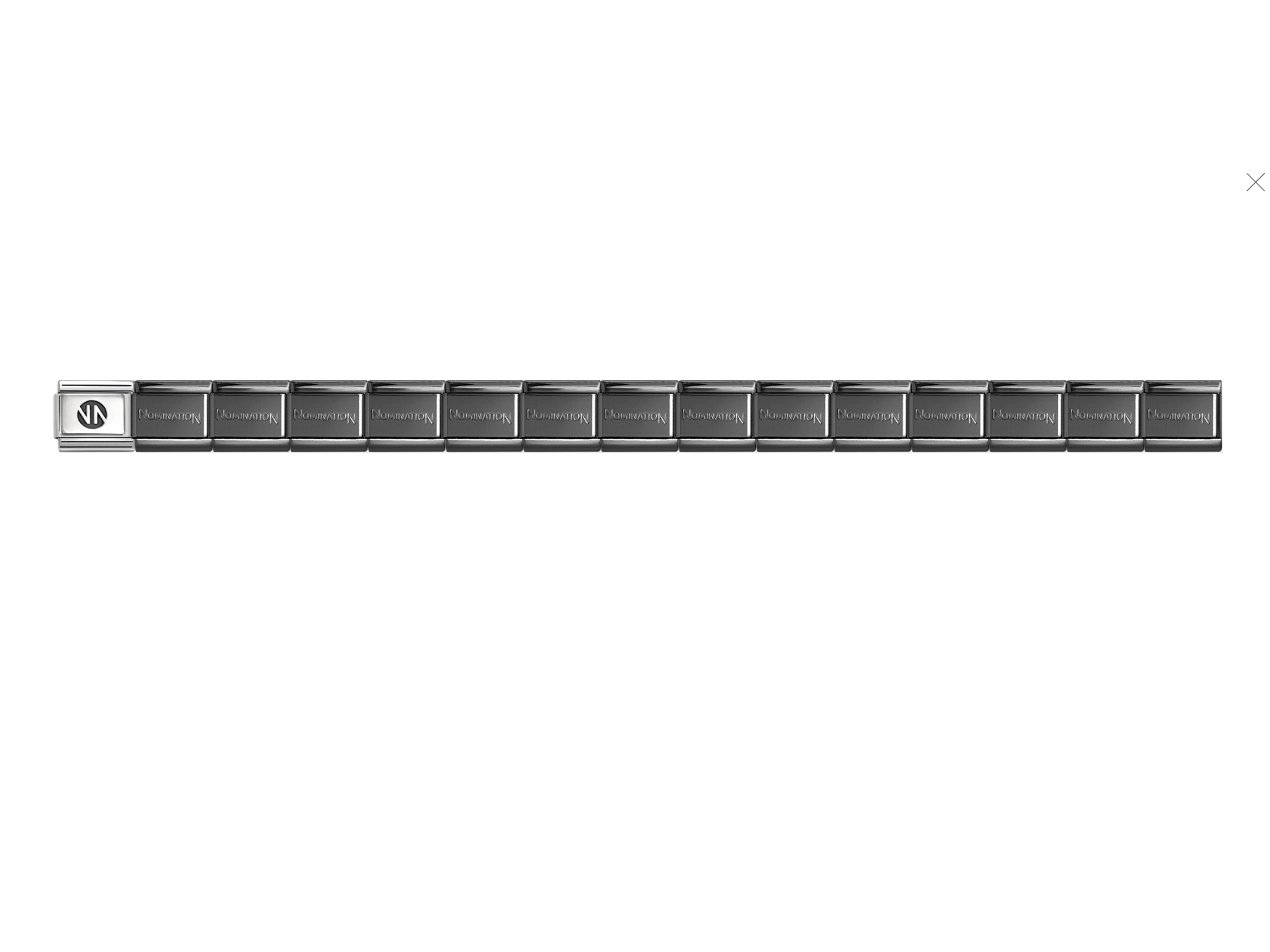 Nomination Grundarmband CLASSIC - DUNKELGRAU - 18 Elemente - Edelstahl - mit Markenelement - 530301 SI 002 - 18 cm
