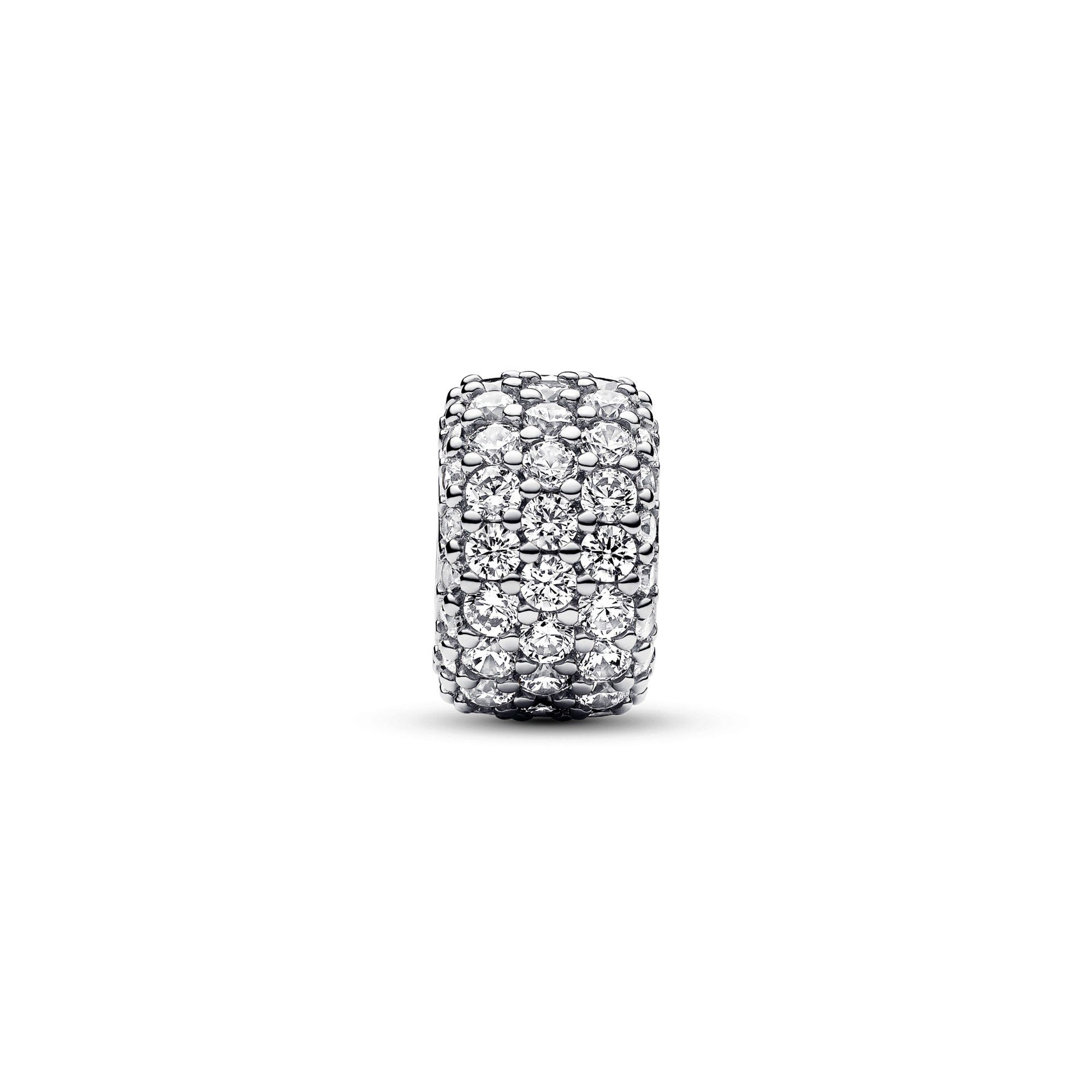 Pandora Funkelnde Dreireihiges Pavé-Charm - Sterling Silber - Zirkonia