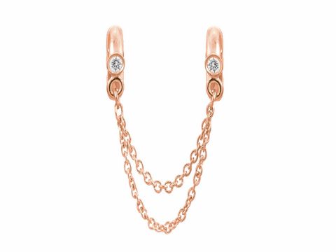 Roségoldene Sicherheitskette von Endless mit funkelnden Steinen, elegant und schick, für stilbewusste Träger, Teil der Jennifer Lopez JLO 2625 Kollektion, perfektes Accessoire.