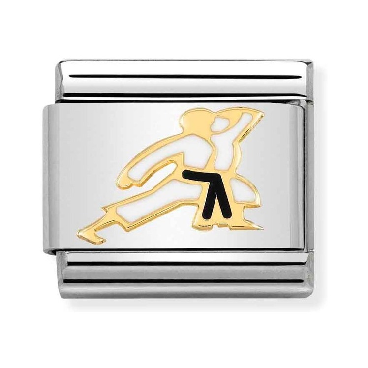 Nomination Composable Classic Charm Karate - Edelstahl, Gold 750 Gelbgold, Emaille