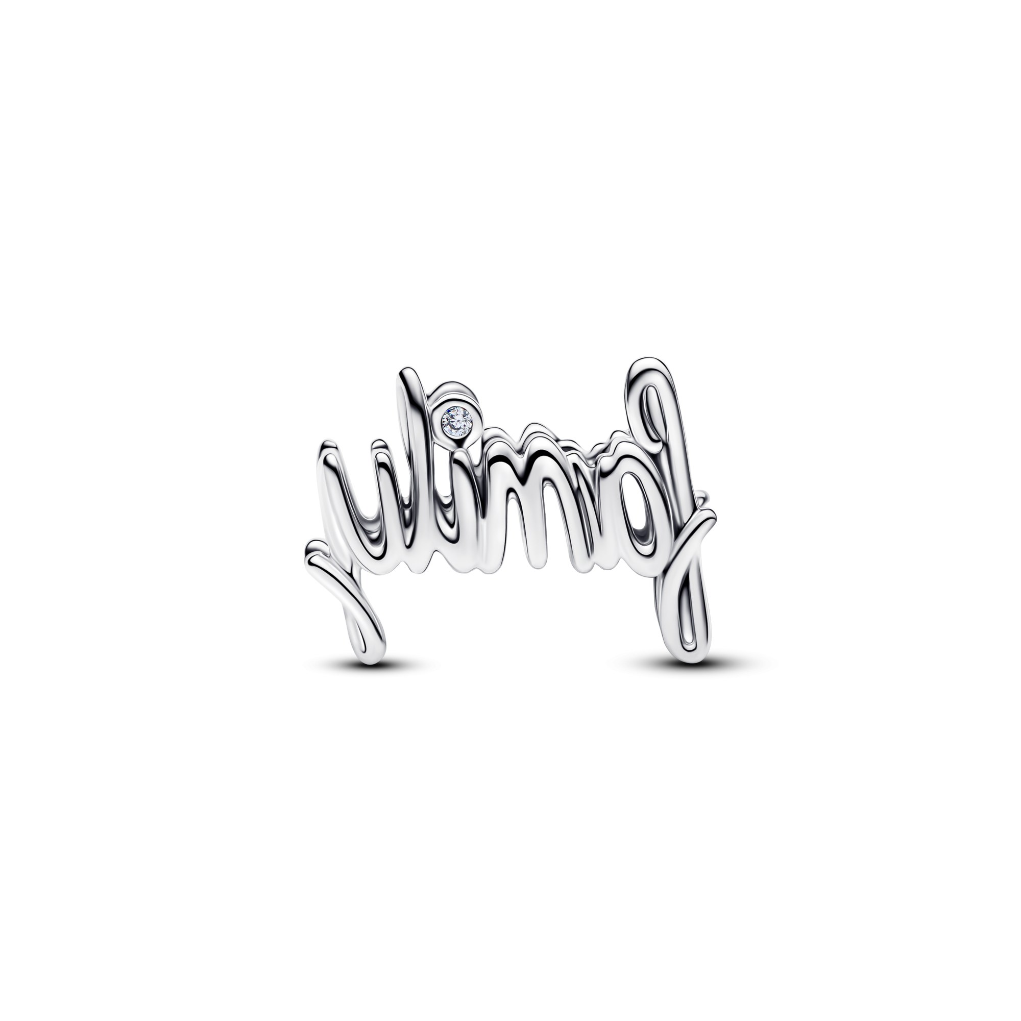 Pandora Handschrift Family Charm - Sterling Silber - Zirkonia – Ansicht 3