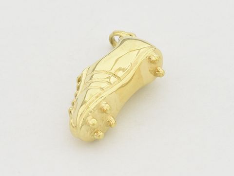 Fußball Schuh Gold Anhänger aus Gold 333, sportliches Design, hochwertig verarbeitet, Hersteller Juwelier Harnisch, ideal für Sportliebhaber und Fußballfans.