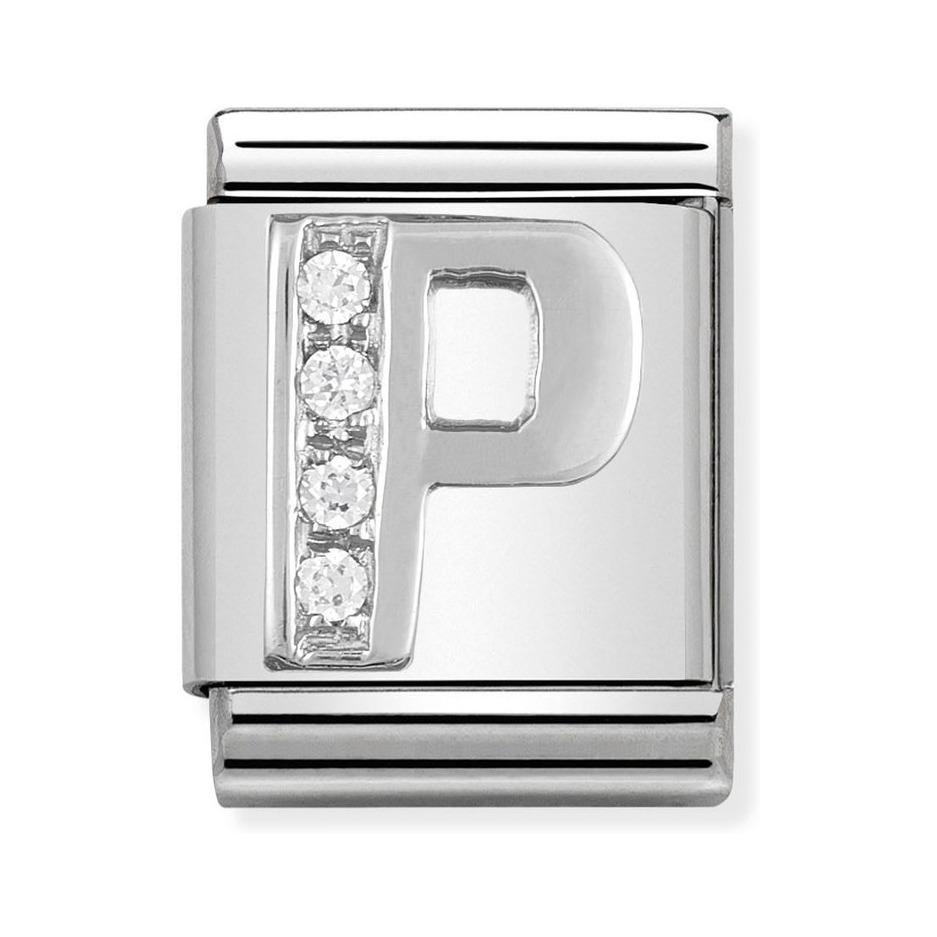 Nomination Composable Big Charm Buchstabe P - Silber 925, Zirkonia