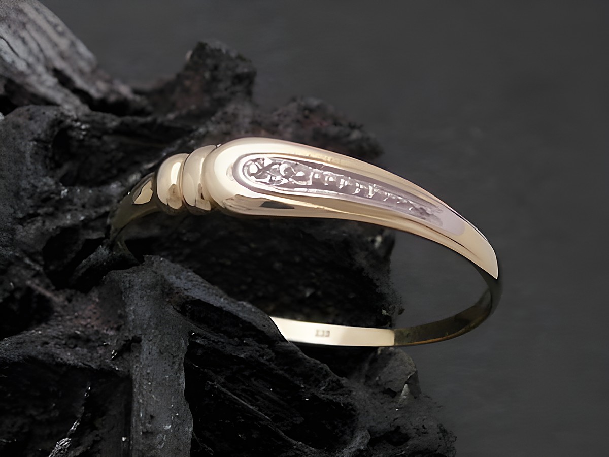 Gold Ring nobel Gold 333 bicolor Diamant Goldring Gr. 48,5 Hersteller Juwelier Harnisch bis Gr. 50 16 eleganter Ring mit hochwertiger Verarbeitung und funkelnden Diamanten.