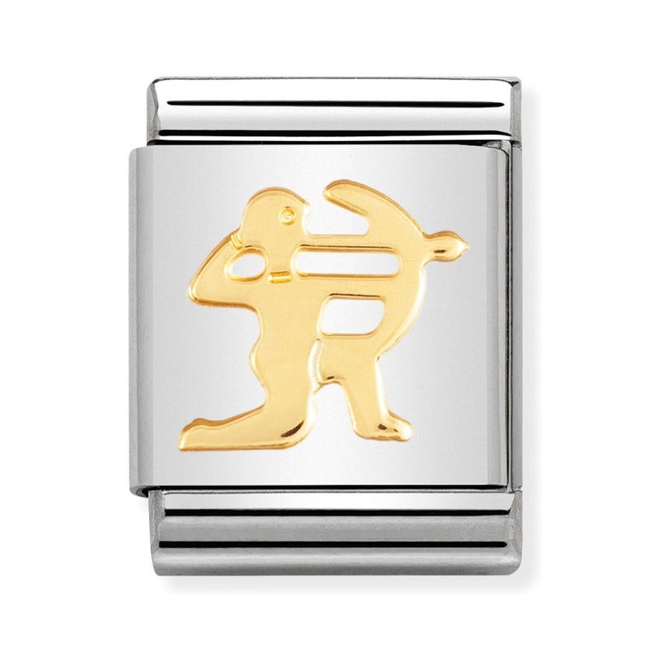 Nomination Composable Big Charm Sternzeichen Schütze - Edelstahl, Gold 750 Gelbgold