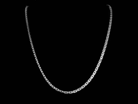 Lange Kette XXL versilbert im Boston Kettendesign, Maße 2,9 x 2,9 mm, Länge 81 cm, elegant und zeitlos, ideal für jeden Anlass, hergestellt von Juwelier Harnisch. Versilberte Ketten.
